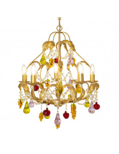 Pendant Light - Antique Brass Chandelier- Murano Crystal - Bronze and Crystal  Chandeliers - Decorative Chandelier - Bulgaria