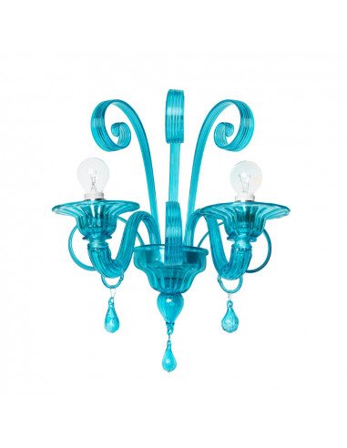 Costiera - Murano glass wall light in sea blue