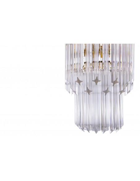 Regale Details - Quadriedri Murano chandelier - Vintage Design - Crystal and Gold